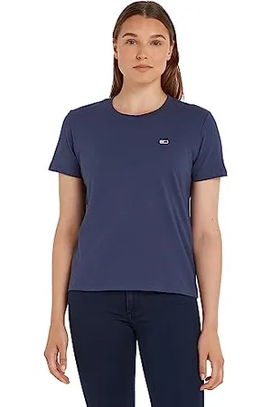 Tommy Hilfiger Damen T-Shirt Kurzarm TJW Regular Rundhalsausschnitt, (Twilight Navy), L