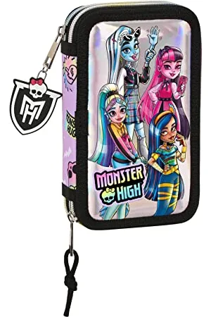 Safta PQño Doppel-Federmäppchen, 28 Stück, Monster High Best Boos, , Estándar, Casual