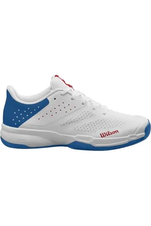 Wilson Herren KAOS Stroke 2.0 Tennis Shoe, White/Deja Vu Blue Red, 49 1/3 EU