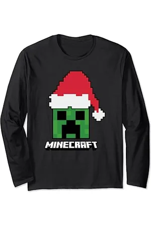 Minecraft Weihnachten Creeper Santa Hat Langarmshirt