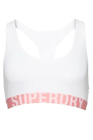 Superdry GROßES LOGO CROP BRALETTE NH W3110363A Weiß/Fluro Coral 8 DAMEN