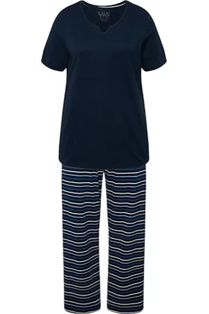 Ulla Popken Damen Pyjama, Stripes Pyjamaset, , 42-44