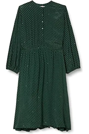 Tommy Hilfiger Damen CRV Vis Crepe Pais Midi Dress Ls WW0WW37747 Fit & Flare Kleider, , 52