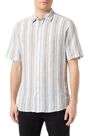 Only & Sons Herren ONSCAIDEN SS Mix Stripe Linen Shirt Hemd, , XL
