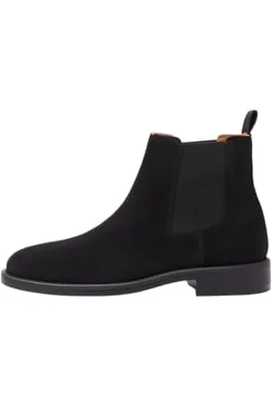 SELECTED Herren Slhjoseph Suede Boot Chelsea Stiefel, Black, 41 EU