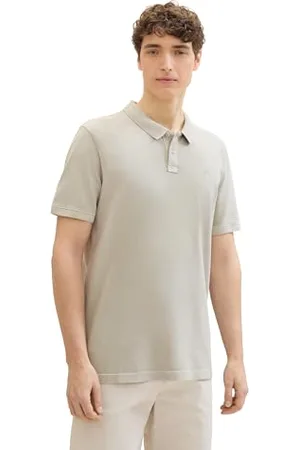 TOM TAILOR Herren Poloshirt im Washed-Look, light dove grey, XS