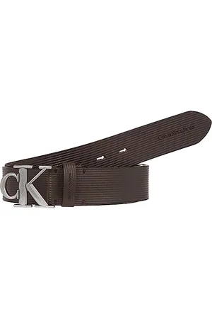 Calvin Klein Jeans Herren Gürtel Round Mono 3,5 cm Ledergürtel, Braun (Bitter Brown), 95