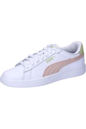 PUMA Smash 3.0 L Jr Sneaker, White-Island Pink-Pistachio Green, 39 EU