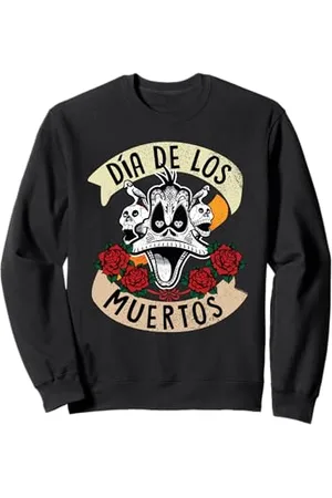 LOONEY TUNES Dia De Los Muertos Daffy Duck Skulls Halloween Sweatshirt