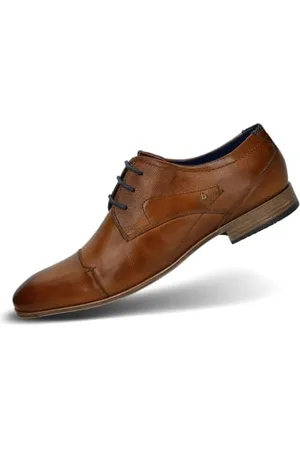 Bugatti Business Halbschuh aus Leder, Derby mit Querkappe und eleganter Liniengestaltung, , 42 EU