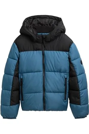 TOM TAILOR Jungen 1043035 Kinder Puffer Winterjacke mit Abnehmbarer Kapuze, 37064-Dark Dusty Petrol, 152