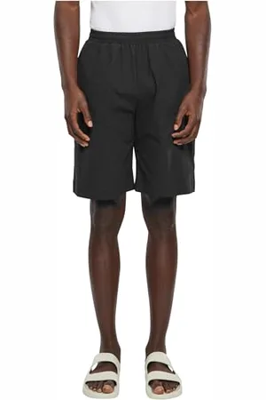 Urban classics Herren Shorts Wide Crepe Shorts, Sport Shorts für Männer, Weites Bein, Baumwolle, black, XXL