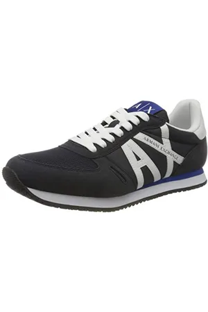 Armani Exchange Herren Rio Side Logo Sneaker, Navy Optic White, 43 EU