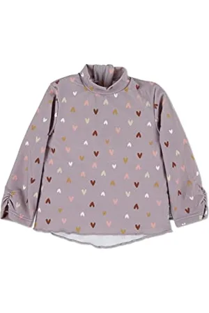 Sterntaler Badeshirt langarm Herz Print - UV-Schutz 50+ Schwimmshirt mit Stehkragen - Mädchen UV Shirt mit unterlegtem Reißverschluss hinten - Baby Badebekleidung, , Größe 80