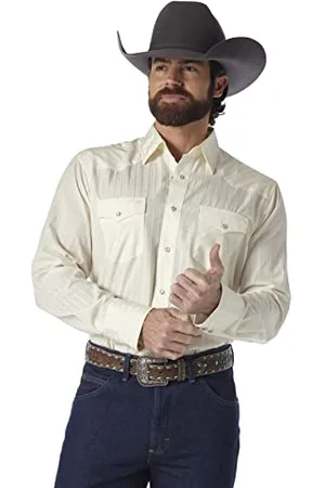Wrangler Herren Sport Western Basic Two Pocket Long Sleeve Snap Shirt, Helles , XX-Large Hoch