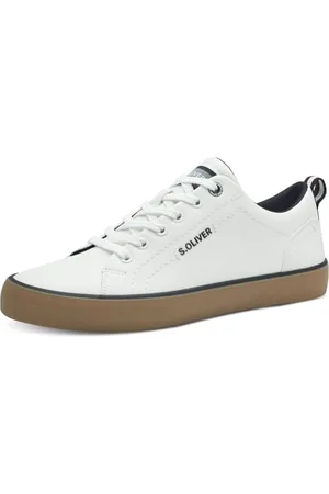 QS by s.Oliver Herren Sneaker flach mit Schnürsenkeln Low Top, (White), 45 EU