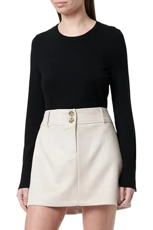 Koton Women Medium Rise Buttoned Suede Look Mini Skirt