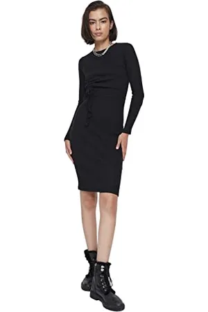 Trendyol Damen Color Block Knitted Dress Kleid, , S