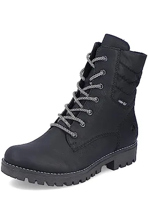 Rieker Damen Schnürstiefeletten 78520, Frauen Stiefeletten,halbstiefel,Kurzstiefel,uebergangsschuhe,uebergangsstiefel,schwarz (00),39 EU / 6 UK