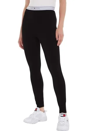 Tommy Hilfiger Damen Jogginghose Logo Taping Legging Sweatpants, (Black), XXS