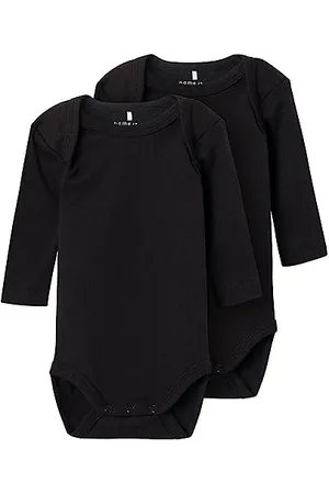 NAME IT Unisex NBNBODY 2P LS SOLID Black NOOS Body, 74