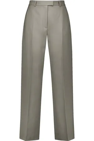Taifun Damen Elegante Hose mit weitem Bein Wide Leg unifarben reguläre Länge 42