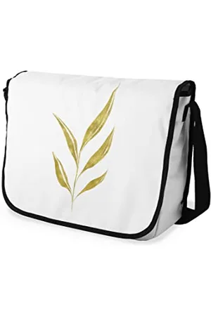 Bonamaison Le Jardin du Lin Digital Bedruckte Messenger Schultaschen mit Schwarzem Riemen für Mädchen und Jungen, Zurück zur Schule, Kuriertaschen für Schüler, Umhängetaschen, Größe: 29x36 Cm