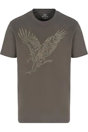 Armani Exchange Herren Large Embroidered Eagle Regular Fit Cotton Jersey T-Shirt, , L EU