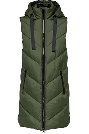 JDY Damen skylar Padded Hood Waistcoat Otw Noos Weste, , M EU