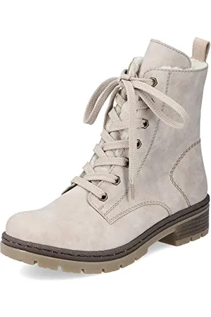 Rieker Damen Schnürstiefeletten Y7446, Frauen Stiefeletten,schnürboots,Boots,Stiefel,Bootee,Booties,halbstiefel,beige (60),42 EU / 8 UK