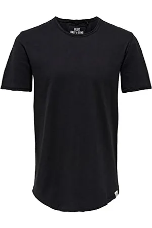 Only & Sons Herren O&S Rundhals T-Shirt Langes Einfarbiges Kurzarm Shirt Basic Shortsleeve aus Baumwolle ONSBENNE