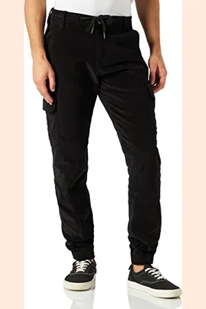 Urban classics Herren Corduroy Cargo Jogging Pants Hose, Black, M