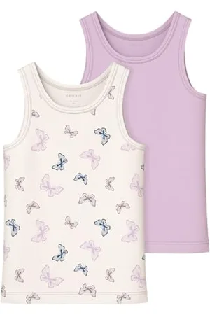 NAME IT Mädchen Nmftank Top 2P Butterfly Noos, , Numeric 92 EU