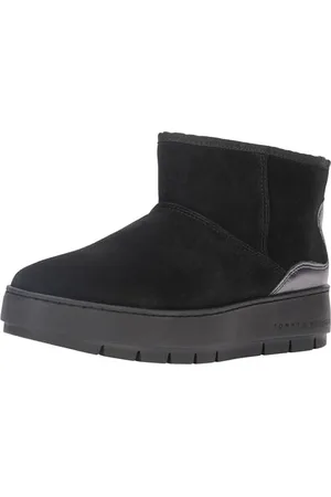 Tommy Hilfiger Damen Boots Metallic Suede Snowboot Wildleder, (Black), 36 EU