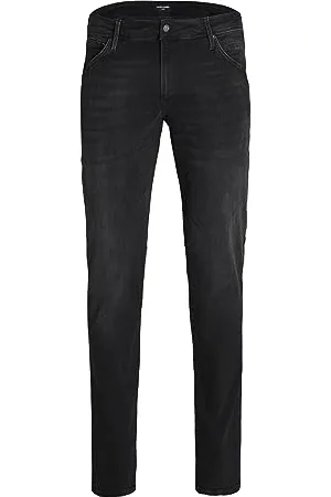 JACK & JONES Herren Jeans JJIGLENN JJFOX GE 147 Plussize - Slim Fit - Schwarz, Größe:52W / 32L, Farbvariante: 12235406