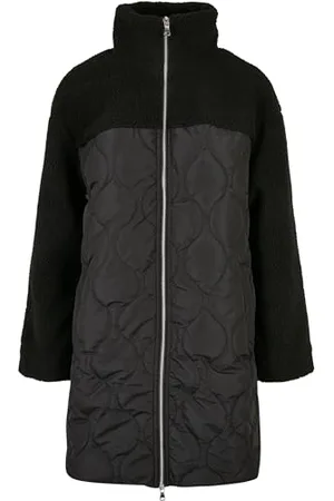 Urban classics Damen TB5431-Ladies Oversized Sherpa Quilted Coat Jacke, Black, 3XL
