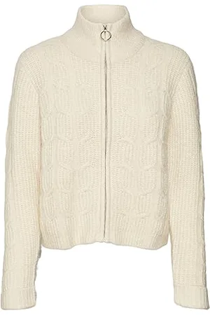 VERO MODA VMADRIANA LS HIGHNCK Zip Cardigan GA Boo