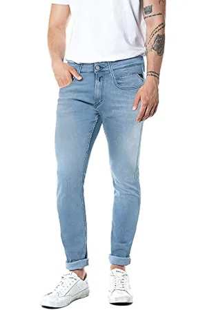 Replay Herren Jeans Anbass Slim-Fit mit Power Stretch, (Blau), 30W / 30L