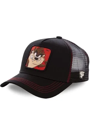 Capslab Cap Herren Looney Tunes, Tracker Kappe Herren, Taz, Anti-Reizung, Schwarz, Einheitsgröße