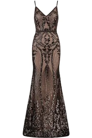 Apart Apart Langes Tailliertes Abend Damen-Kleid, , 42