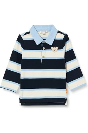 Steiff Poloshirt Langarm EU Größe 56 , Jungen Baby Polo-Shirt langärmelig, Polohemd für Babys, Hemd mit Kragen, Longsleeve, weich und bequem, waschmaschinenfest