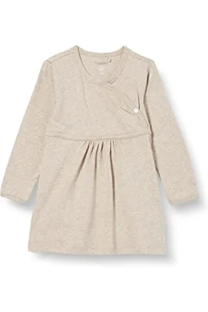 Noppies Baby Baby-Mädchen G Dress ls Nevada Kinderkleid, Taupe Melange-P757, 74