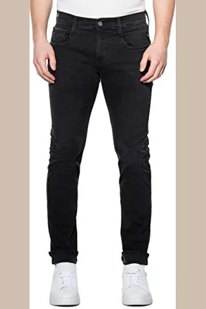 Replay Herren Jeans Anbass Slim-Fit Hyperflex Cloud mit Stretch, (Schwarz), 28W / 32L