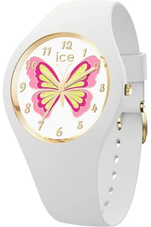 Ice-Watch ICE fantasia Butterfly lily - Weiße Mädchenuhr mit Plastikarmband - 021951 (Extra small)