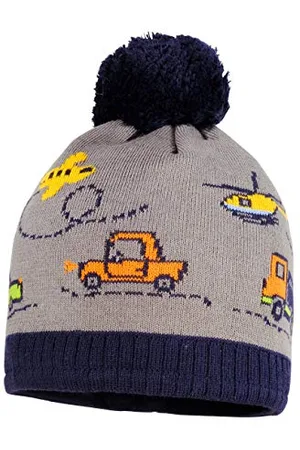 maximo Baby-Jungen ohne Rand mit Fahrzeugen und Pompon Mütze, , (Herstellergröße: 49)
