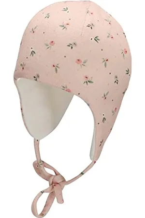 Sterntaler Baby Mädchen Mütze Baby Inka Blümchen Mütze - Mütze Baby, Kappe Kinder - bedruckt mit Blumen und Bindeband - , 43
