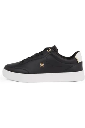 Tommy Hilfiger Damen Court Sneaker Essential Chic aus Leder, (Black), 40