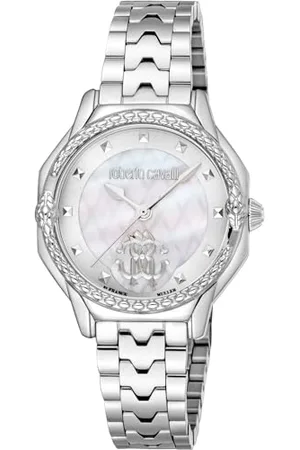Roberto Cavalli Damen Analog Quarz Uhr mit Edelstahl Armband RV1L225M0041