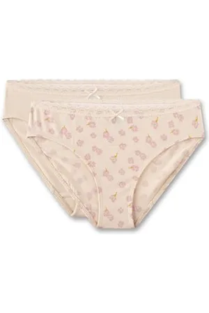 Sanetta Mädchen-Slips (Doppelpack) | Hochwertige und nachhaltige Unterhose für Mädchen aus Baumwolle. Inhalt: 2er Set Unterwäsche für Mädchen 128