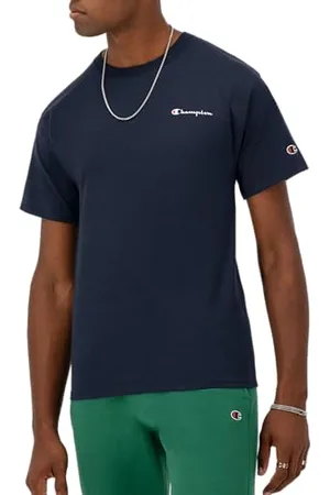 Champion Herren Classic Tee T-Shirt, Marineblau-Left Chest Script, Mittel